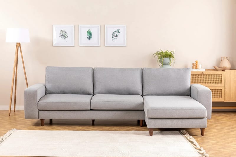 Retzow 4-personers Sofa med Chaiselong - Lysegrå - Møbler - Sofaer - Sofa med chaiselong