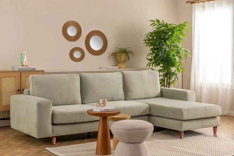 Retzow 4-personers Sofa med Chaiselong - Mint - Møbler - Sofaer - Sofa med chaiselong