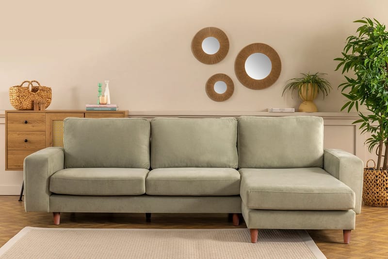 Retzow 4-personers Sofa med Chaiselong - Mint - Møbler - Sofaer - Sofa med chaiselong