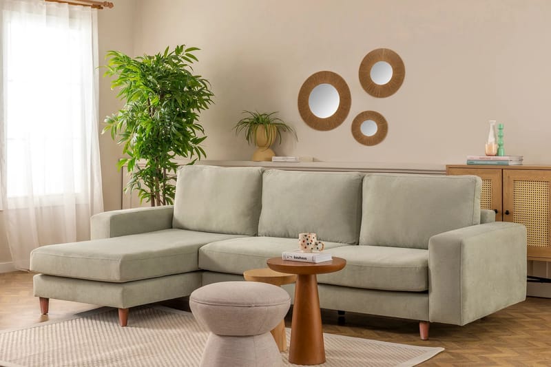 Retzow 4-personers Sofa med Chaiselong - Mint - Møbler - Sofaer - Sofa med chaiselong