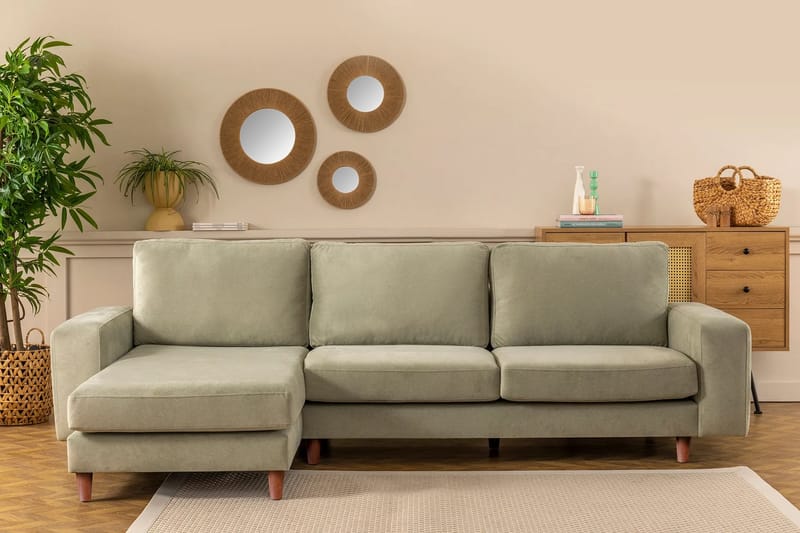 Retzow 4-personers Sofa med Chaiselong - Mint - Møbler - Sofaer - Sofa med chaiselong