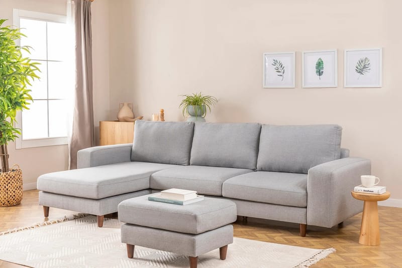 Retzow 4-personers Sofa med Chaiselong - Lysegrå - Møbler - Sofaer - Sofa med chaiselong