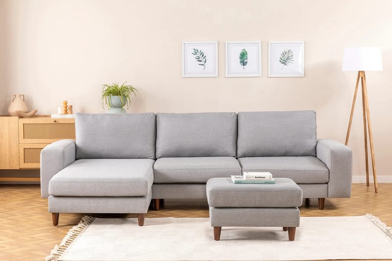 Retzow 4-personers Sofa med Chaiselong - Lysegrå - Møbler - Sofaer - Sofa med chaiselong