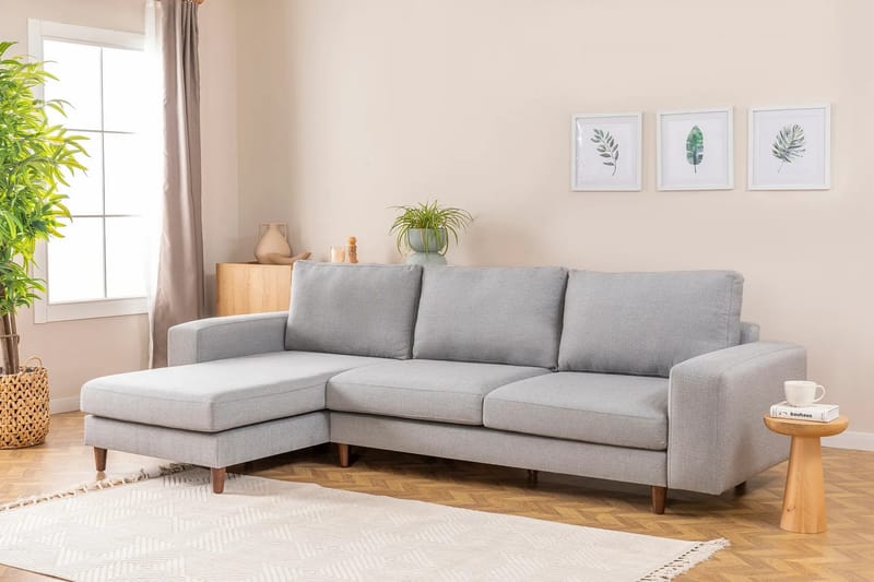 Retzow 4-personers Sofa med Chaiselong - Lysegrå - Møbler - Sofaer - Sofa med chaiselong