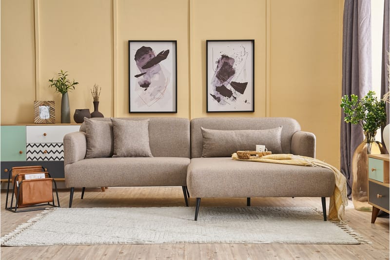 Revos 4-personers Sofa med Chaiselong - Brun - Møbler - Sofaer - Sofa med chaiselong