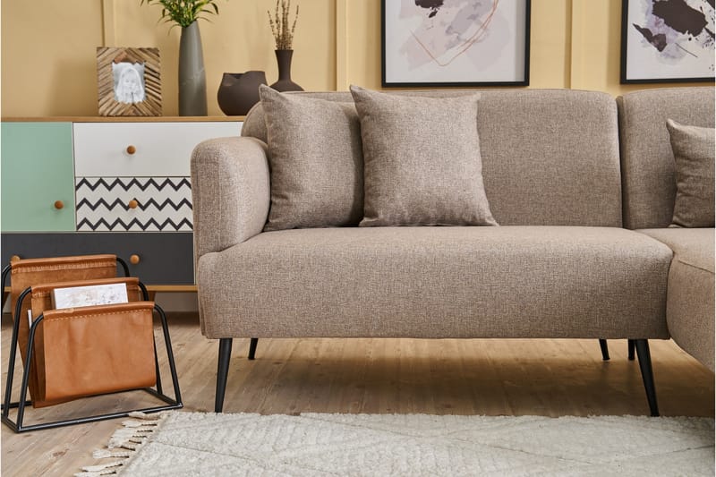 Revos 4-personers Sofa med Chaiselong - Brun - Møbler - Sofaer - Sofa med chaiselong