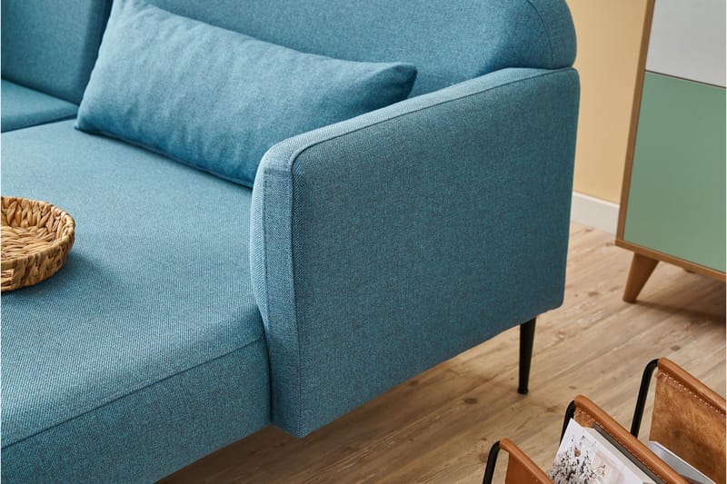 Revos 4-personers Sofa med Chaiselong - Turkis - Møbler - Sofaer - Sofa med chaiselong