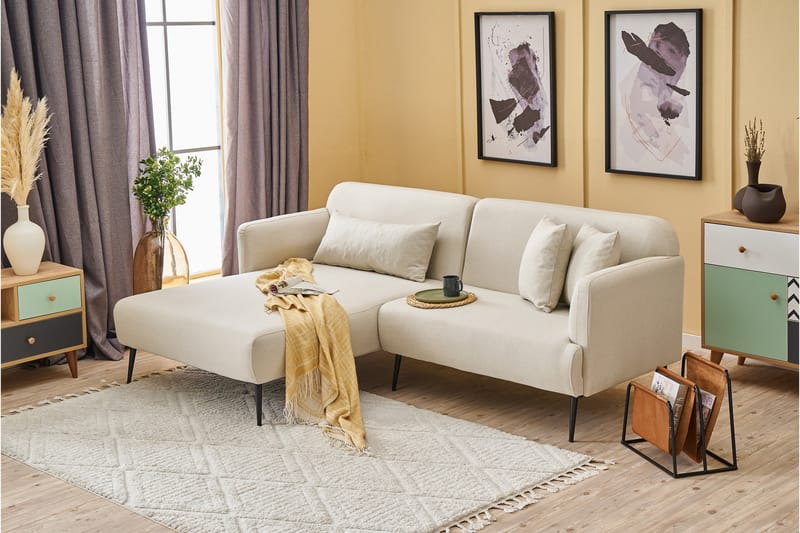 Revos 4-personers Sofa med Chaiselong - Creme - Møbler - Sofaer - Sofa med chaiselong