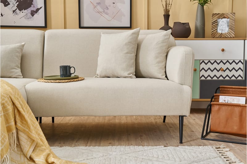 Revos 4-personers Sofa med Chaiselong - Creme - Møbler - Sofaer - Sofa med chaiselong