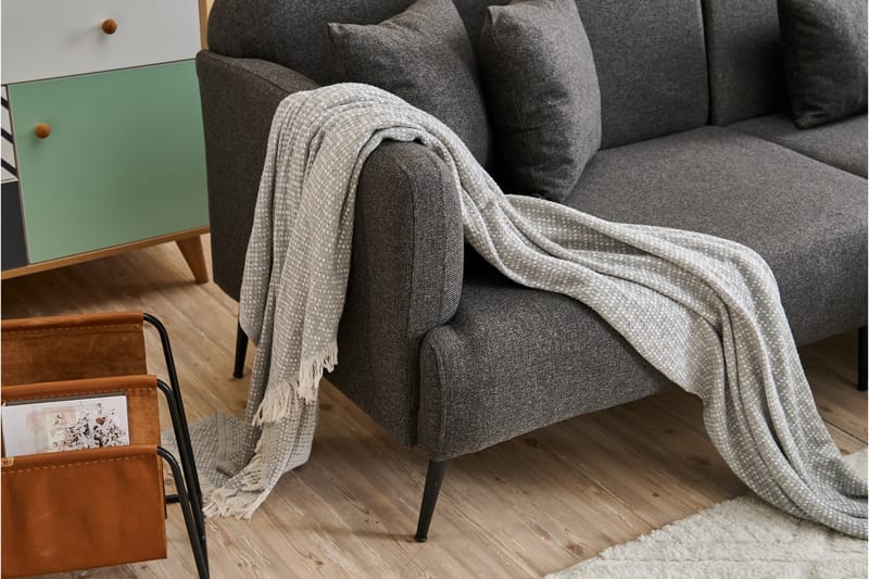 Revos 4-personers Sofa med Chaiselong - Antracit - Møbler - Sofaer - Sofa med chaiselong