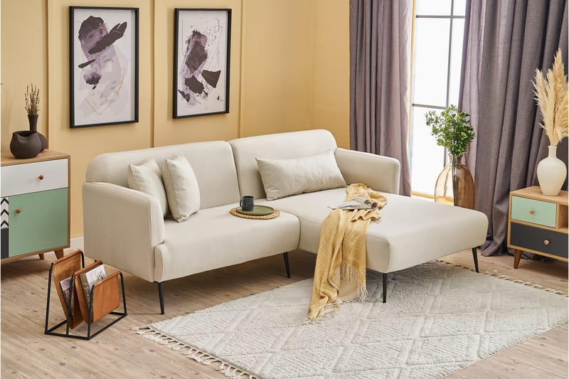 Revos 4-personers Sofa med Chaiselong - Creme - Møbler - Sofaer - Sofa med chaiselong