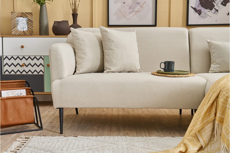 Revos 4-personers Sofa med Chaiselong - Creme - Møbler - Sofaer - Sofa med chaiselong