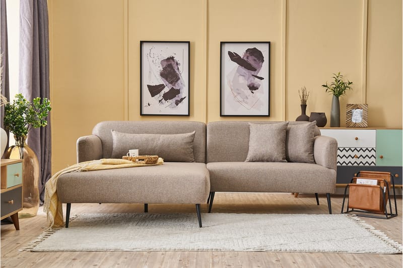 Revos 4-personers Sofa med Chaiselong - Brun - Møbler - Sofaer - Sofa med chaiselong