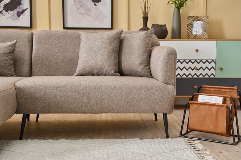 Revos 4-personers Sofa med Chaiselong - Brun - Møbler - Sofaer - Sofa med chaiselong