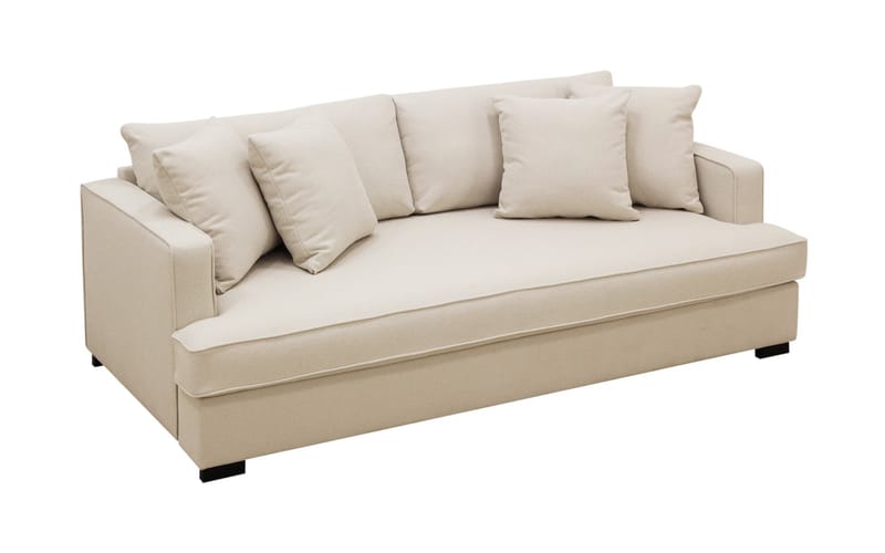 Rossi Dybde 3-personers Bouclé Sofa Hel pude - Lys Beige - Møbler - Sofaer - 3 personers sofa