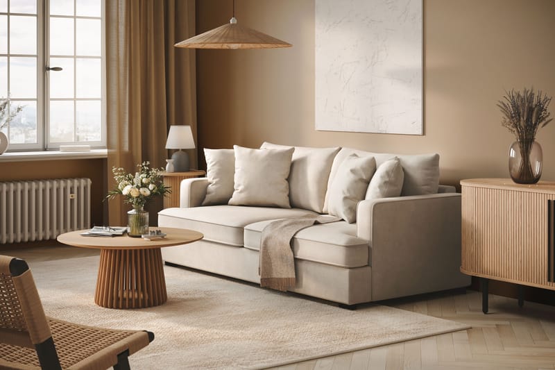 Rossi Dybde 3-personers Sofa - Lys Beige - Møbler - Sofaer - 3 personers sofa