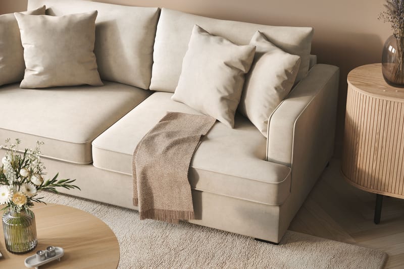 Rossi Dybde 3-personers Sofa - Lys Beige - Møbler - Sofaer - 3 personers sofa