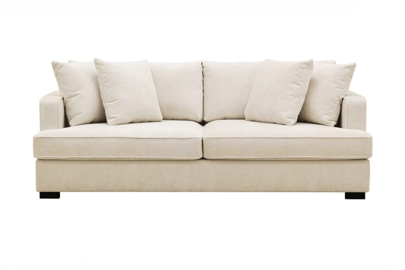 Rossi Dybde 3-personers Fløjlssofa - Lys Beige - Møbler - Sofaer - 3 personers sofa