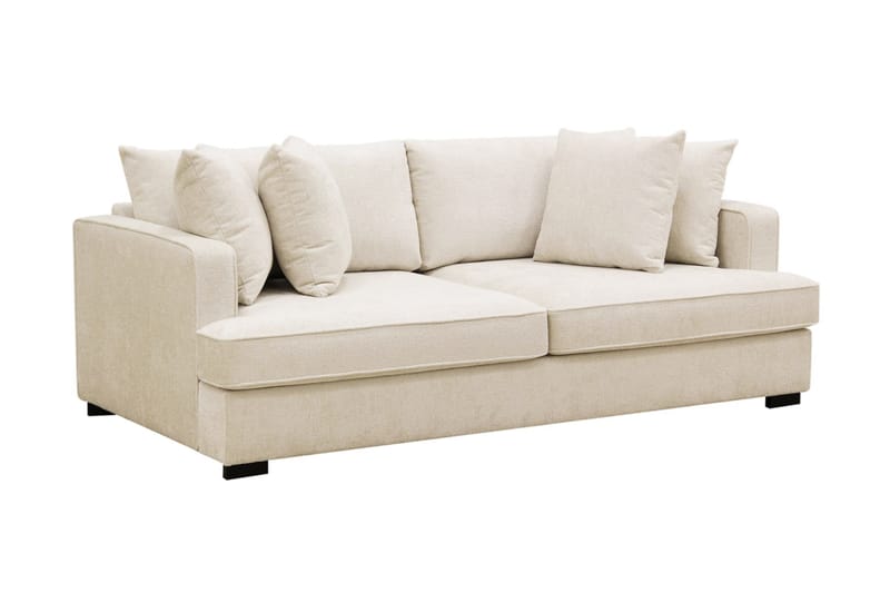 Rossi Dybde 3-personers Fløjlssofa - Lys Beige - Møbler - Sofaer - 3 personers sofa