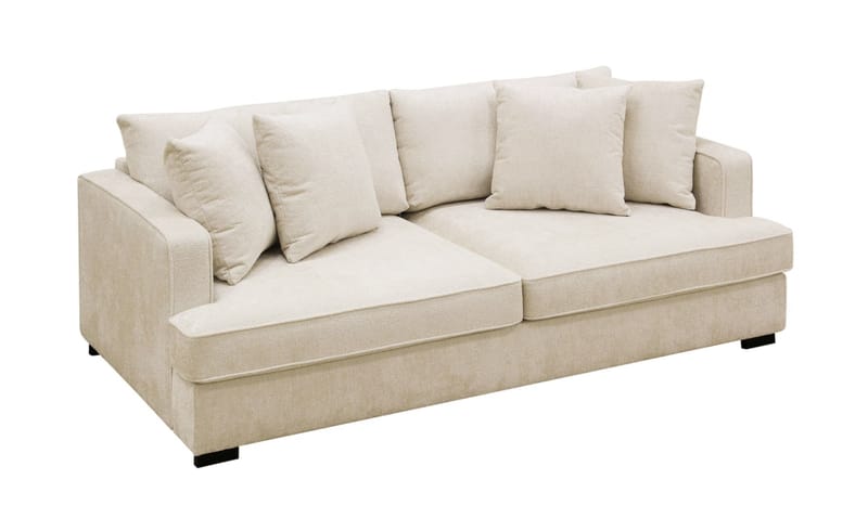 Rossi Dybde 3-personers Fløjlssofa - Lys Beige - Møbler - Sofaer - 3 personers sofa