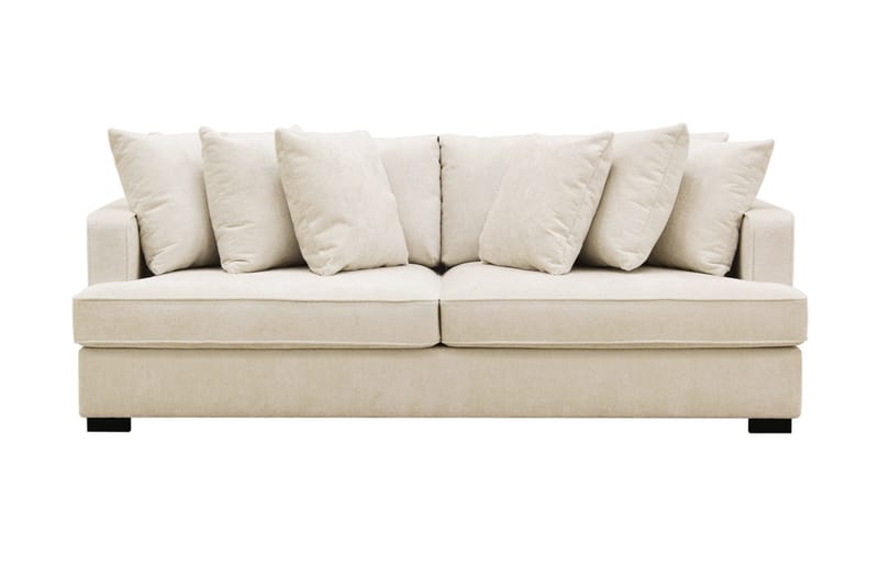 Rossi Dybde 4-personers Fløjlssofa - Lys Beige - Møbler - Sofaer - 4 personers sofa