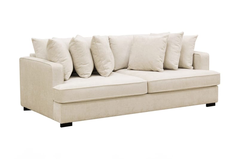 Rossi Dybde 4-personers Fløjlssofa - Lys Beige - Møbler - Sofaer - 4 personers sofa