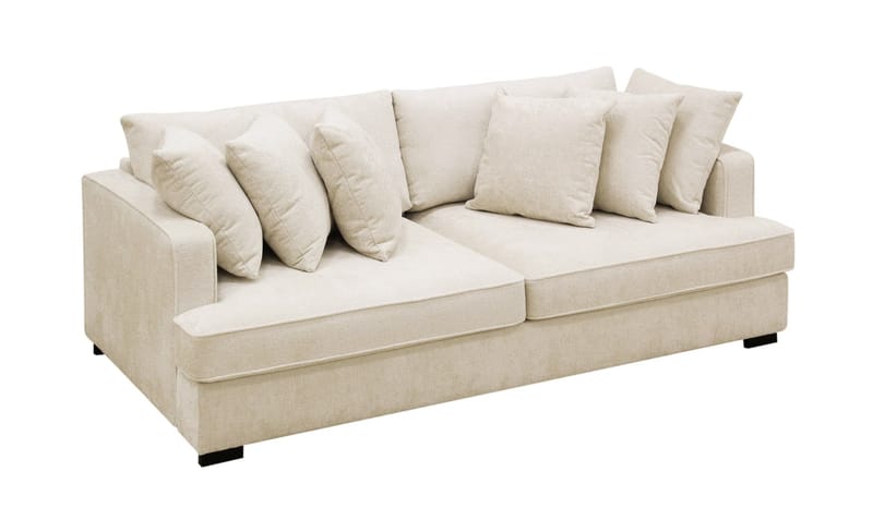 Rossi Dybde 4-personers Fløjlssofa - Lys Beige - Møbler - Sofaer - 4 personers sofa