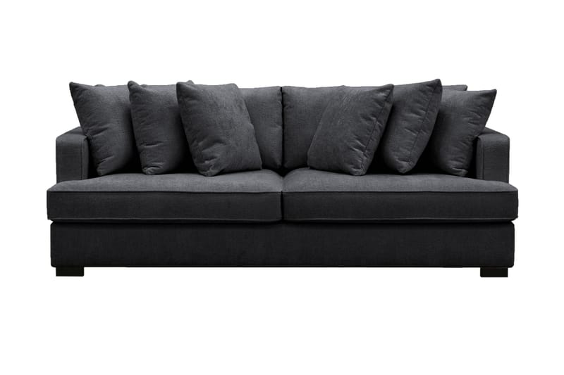 Rossi Dybde 4-personers Fløjlssofa - Sort / Mørkegrå - Møbler - Sofaer - 4 personers sofa