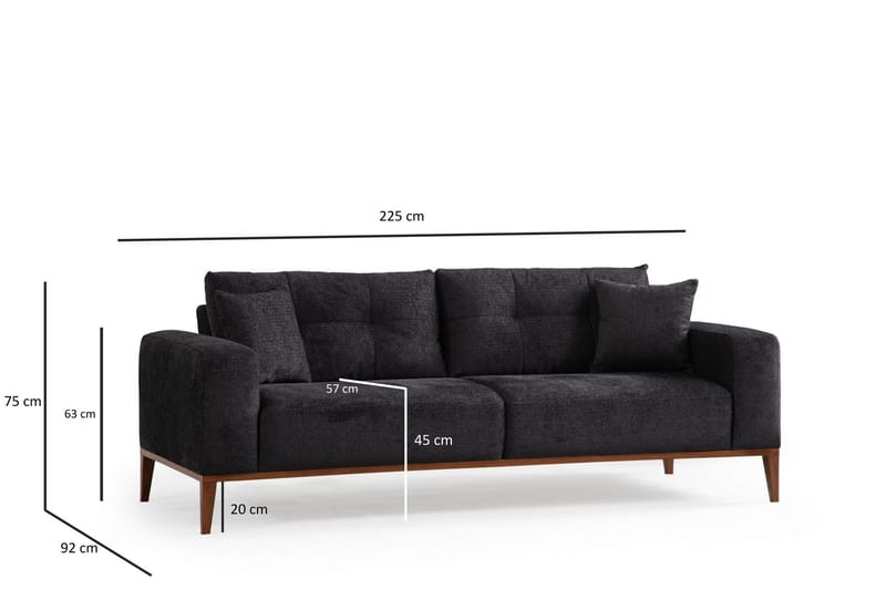 Sinor 4-personers Sovesofa - Antracit - Møbler - Sofaer - Sovesofaer