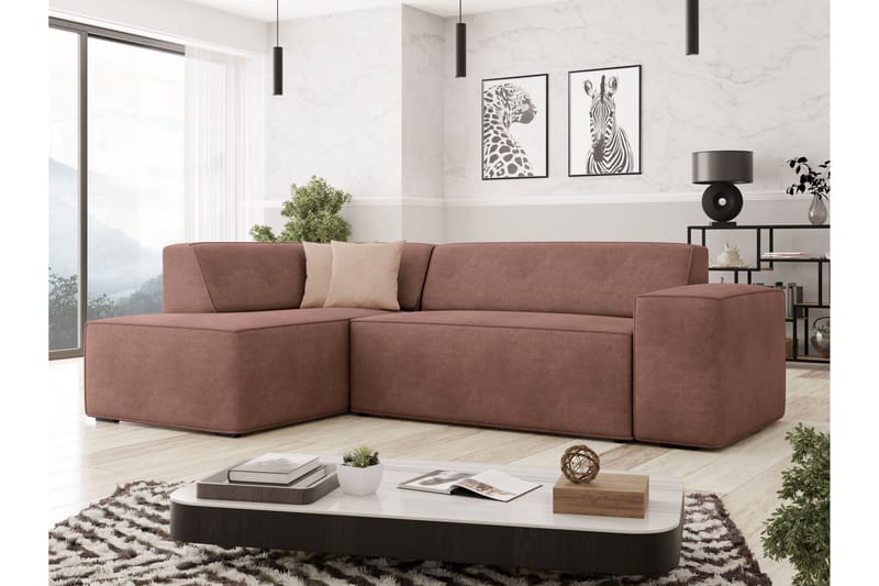 Slucajno Sofa med Chaiselong 3-personers - Rosa/Beige - Møbler - Sofaer - Sofa med chaiselong