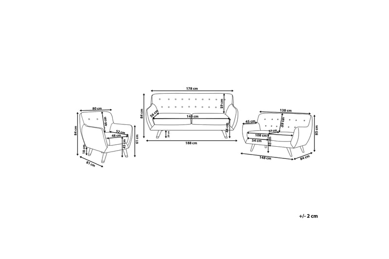 Bodo Sofagruppe 2-pers. + 3-pers. + Lænestol - Grøn - Møbler - Sofaer - Sofagrupper