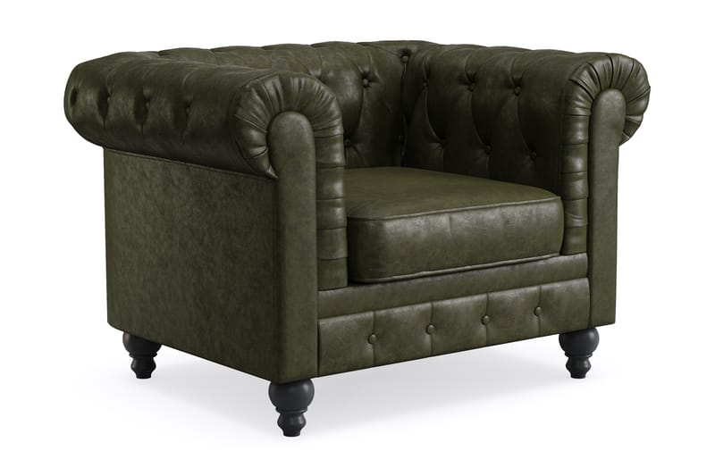 Chesterfield Lyx Sofagruppe 2-pers+Lænestol - Grøn - Møbler - Sofaer - Sofagrupper - Chesterfield sofagruppe