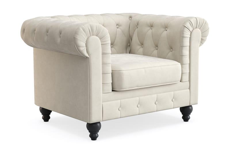 Chesterfield Lyx Sofagruppe 2-pers+Lænestol - Beige - Møbler - Sofaer - Sofagrupper - Chesterfield sofagruppe