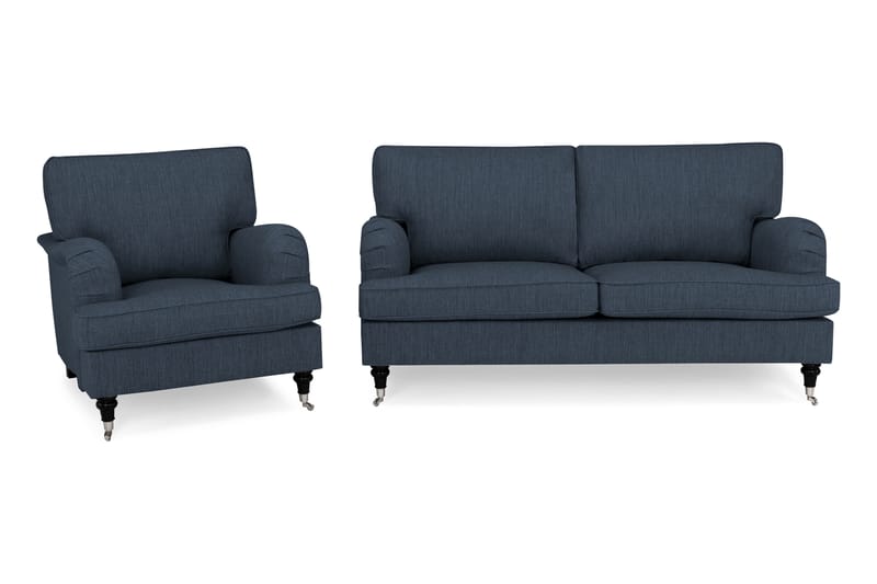 Howard Classic Sofagruppe 3-pers+Lænestol - Mørkeblå - Møbler - Sofaer - Sofagrupper - Chesterfield sofagruppe