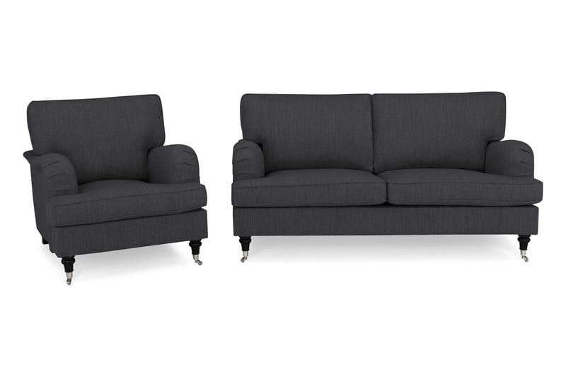 Howard Classic Sofagruppe 3-pers+Lænestol - Antracit - Møbler - Sofaer - Sofagrupper - Chesterfield sofagruppe