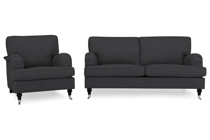 Howard Classic Sofagruppe 3-pers+Lænestol - Antracit - Møbler - Sofaer - Sofagrupper - Chesterfield sofagruppe