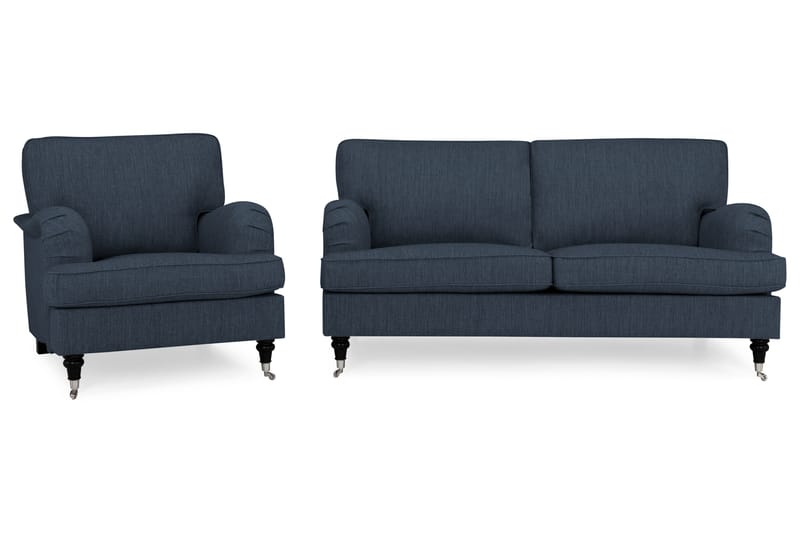 Howard Classic Sofagruppe 3-pers+Lænestol - Mørkeblå - Møbler - Sofaer - Sofagrupper - Chesterfield sofagruppe