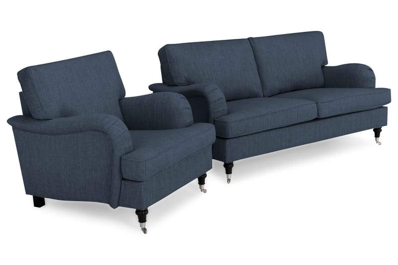 Howard Classic Sofagruppe 3-pers+Lænestol - Mørkeblå - Møbler - Sofaer - Sofagrupper - Chesterfield sofagruppe