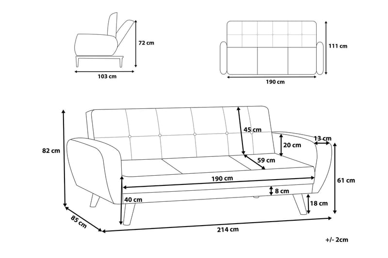 Florli sofagruppe 2-pers. + 3-pers - Sort - Møbler - Sofaer - Sofagrupper