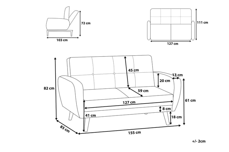 Florli sofagruppe 2-pers. + 3-pers - Sort - Møbler - Sofaer - Sofagrupper