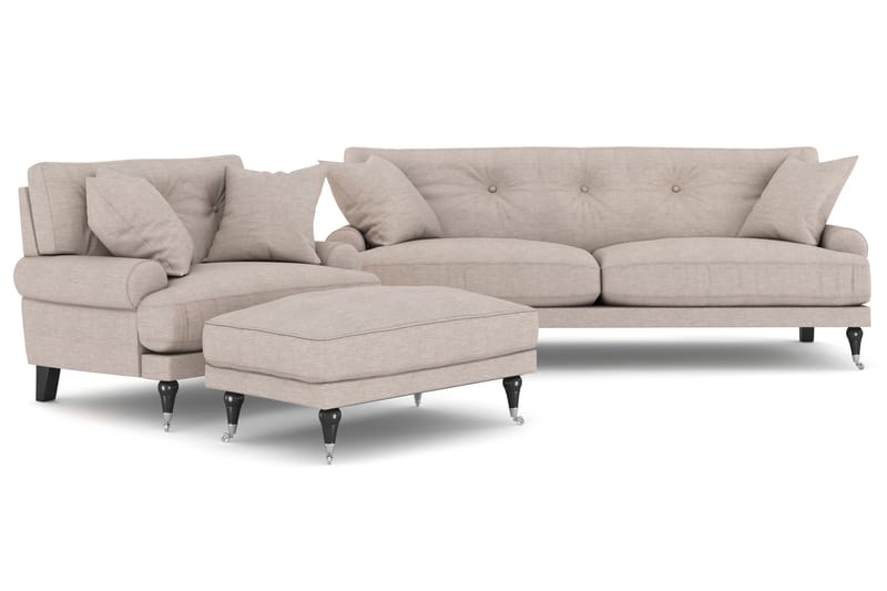 Andrew Sofagruppe 2+1 - Beige/Krom - Møbler - Sofaer - Sofagrupper - Howard sofagruppe