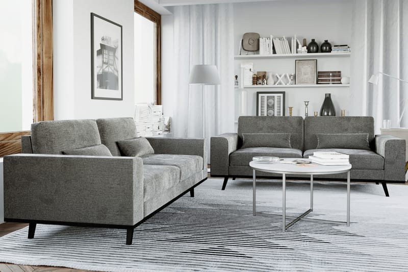 Copenhagen sofagruppe 2+3-personers sofa - Grå Velour - Møbler - Sofaer - Sofagrupper - Howard sofagruppe