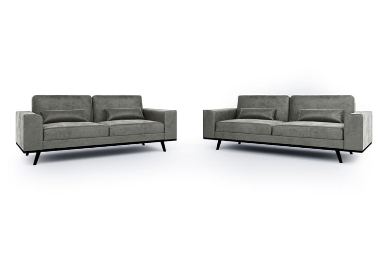 Copenhagen sofagruppe 2+3-personers sofa - Grå Velour - Møbler - Sofaer - Sofagrupper - Howard sofagruppe