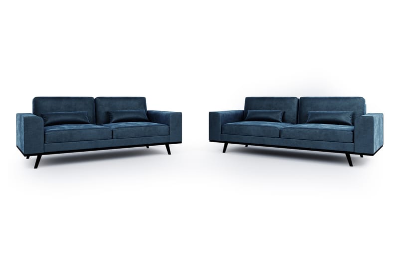 Copenhagen sofagruppe 2+3-personers sofa - Blå Velour - Møbler - Sofaer - Sofagrupper - Howard sofagruppe