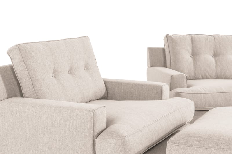 Dalby Sofagruppe 2+3+1 med Fodskammel - Lys Beige - Møbler - Sofaer - Sofagrupper - Howard sofagruppe