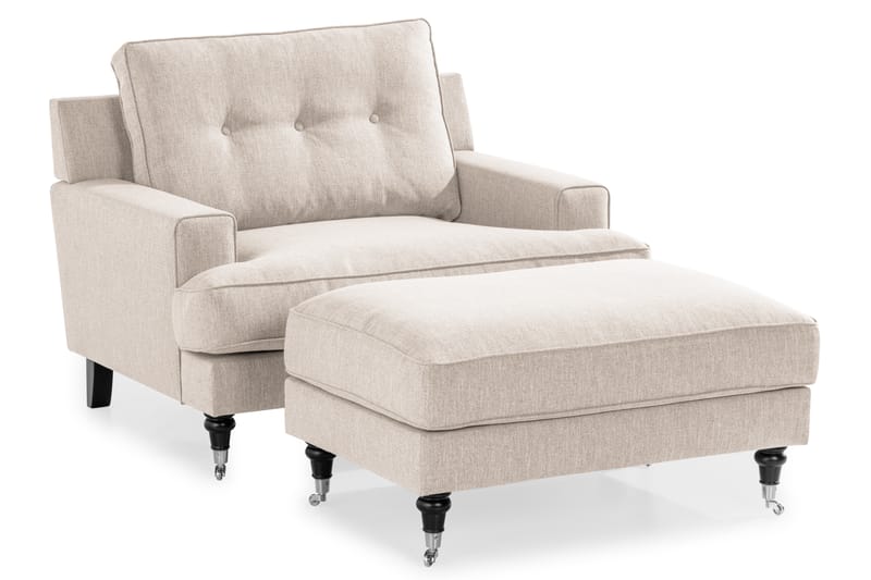 Dalby Sofagruppe 2+3+1 med Fodskammel - Lys Beige - Møbler - Sofaer - Sofagrupper - Howard sofagruppe