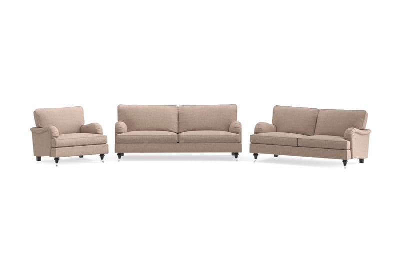 Howard Classic Sofagruppe 3,5-pers+3-pers+Lænestol - Mørkbeige - Møbler - Sofaer - Sofagrupper - Howard sofagruppe