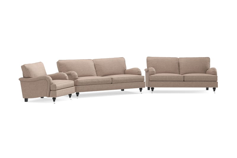 Howard Classic Sofagruppe 3,5-pers+3-pers+Lænestol - Mørkbeige - Møbler - Sofaer - Sofagrupper - Howard sofagruppe