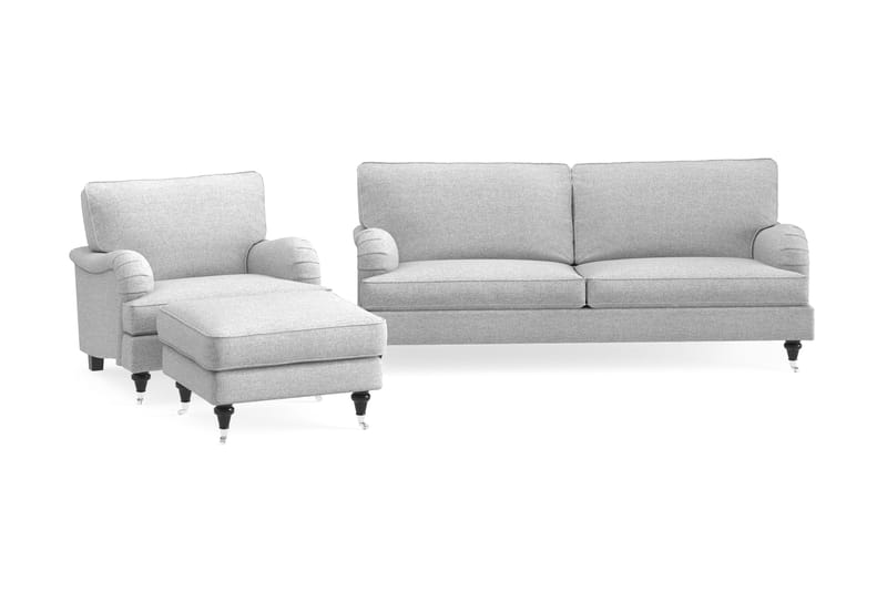 Howard Classic Sofagruppe 3,5-pers+Lænestol+Puf - Grå - Møbler - Sofaer - Sofagrupper - Howard sofagruppe