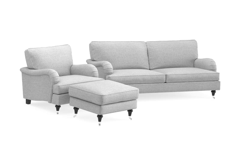 Howard Classic Sofagruppe 3,5-pers+Lænestol+Puf - Grå - Møbler - Sofaer - Sofagrupper - Howard sofagruppe